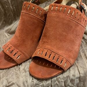 Tahari Terracotta Suede Sandals